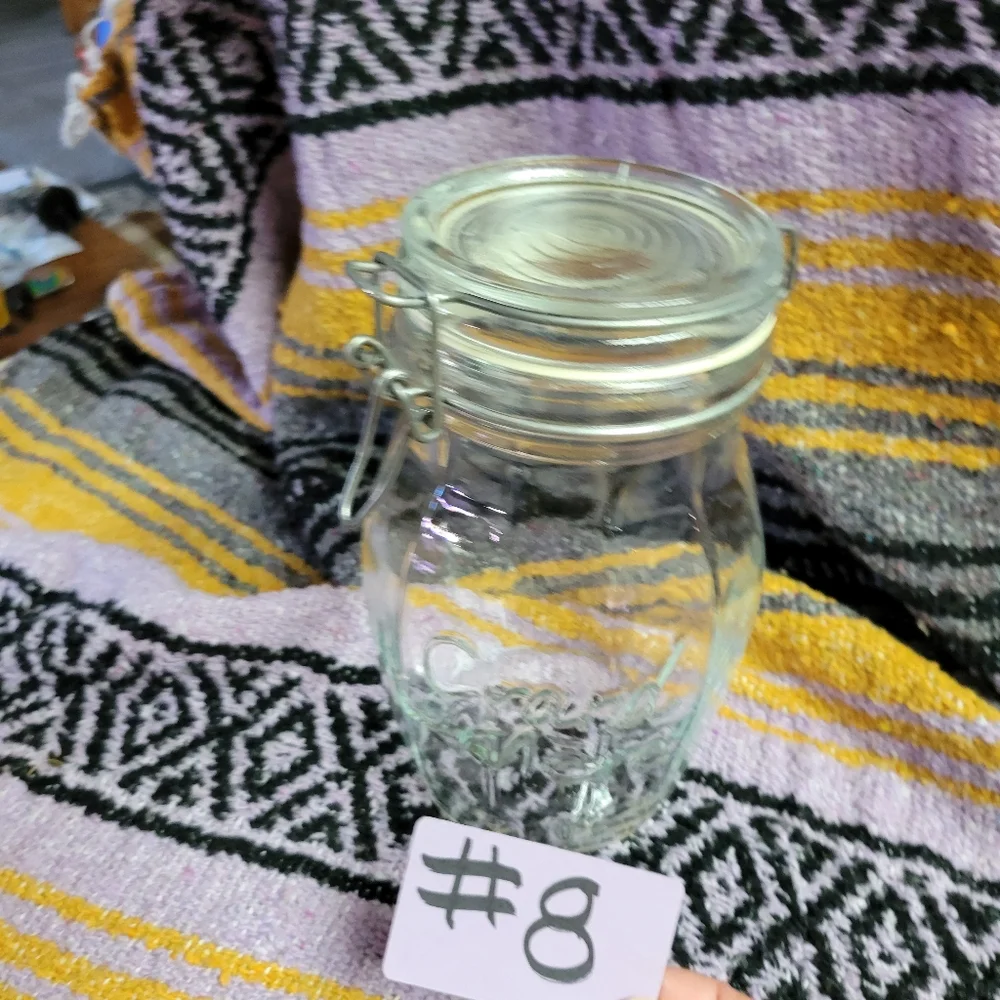 Rare Vintage Grand Mere glass latching lid jar made in Italy